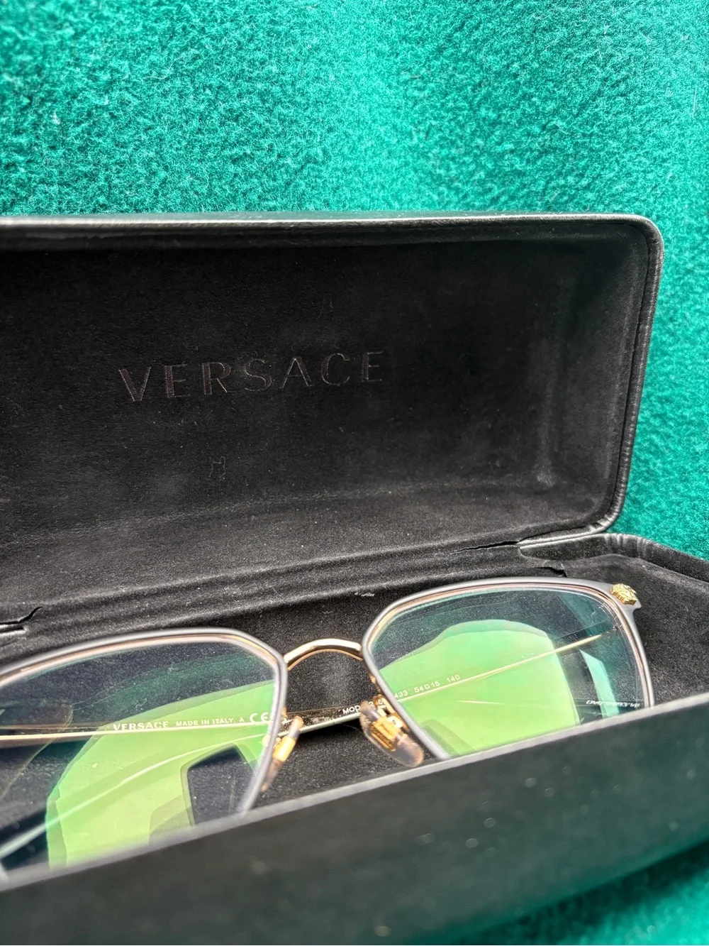 Versace Cat-Eye Prescription Glasses with Gold Accent